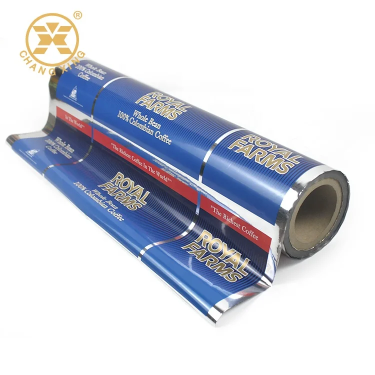 Changxing Made Printed Colombian Coffee Wrapping Lamination Film OEM Metalized Aluminum Film For Whole Bean Coffee