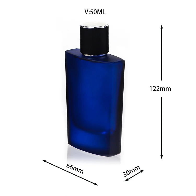 Luxury packaging perfume bottle 50ml square perfume bottles empty high quality thick glass OEM  perfume.bottle  dark blue