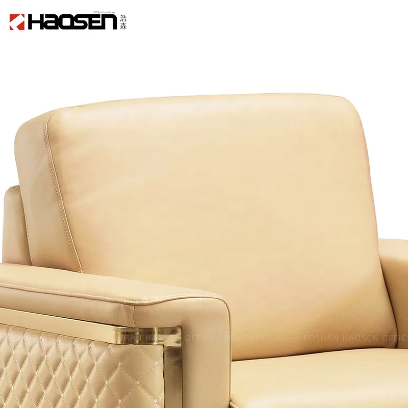 HAOSEN s039 european style Boss office and Living Room modern leather sofa furniture factory sectional sofa wholesale