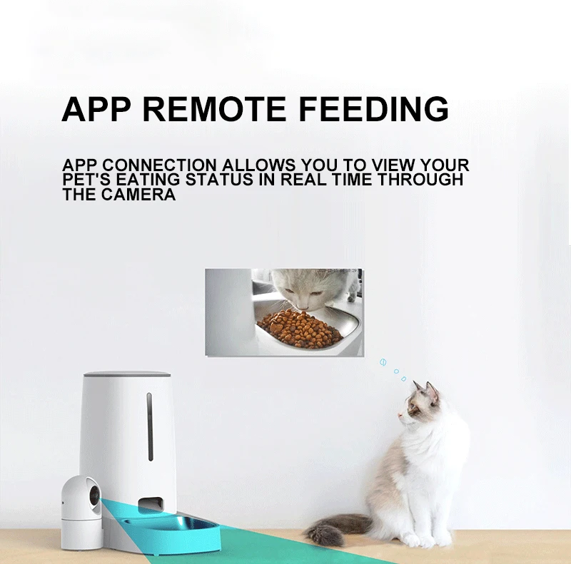 OEM Factory App Remote Control Wifi Dog Cat Food Dispenser Feeder Smart Automatic Pet slow Feeder with Camera Pet Product