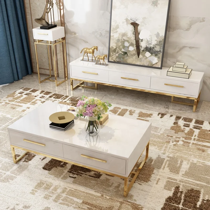 NOVA белый глянцевый Подставка для телевизора Muebles с золотыми ножками MDF шкаф гостиной современные роскошные шкафы хранения
