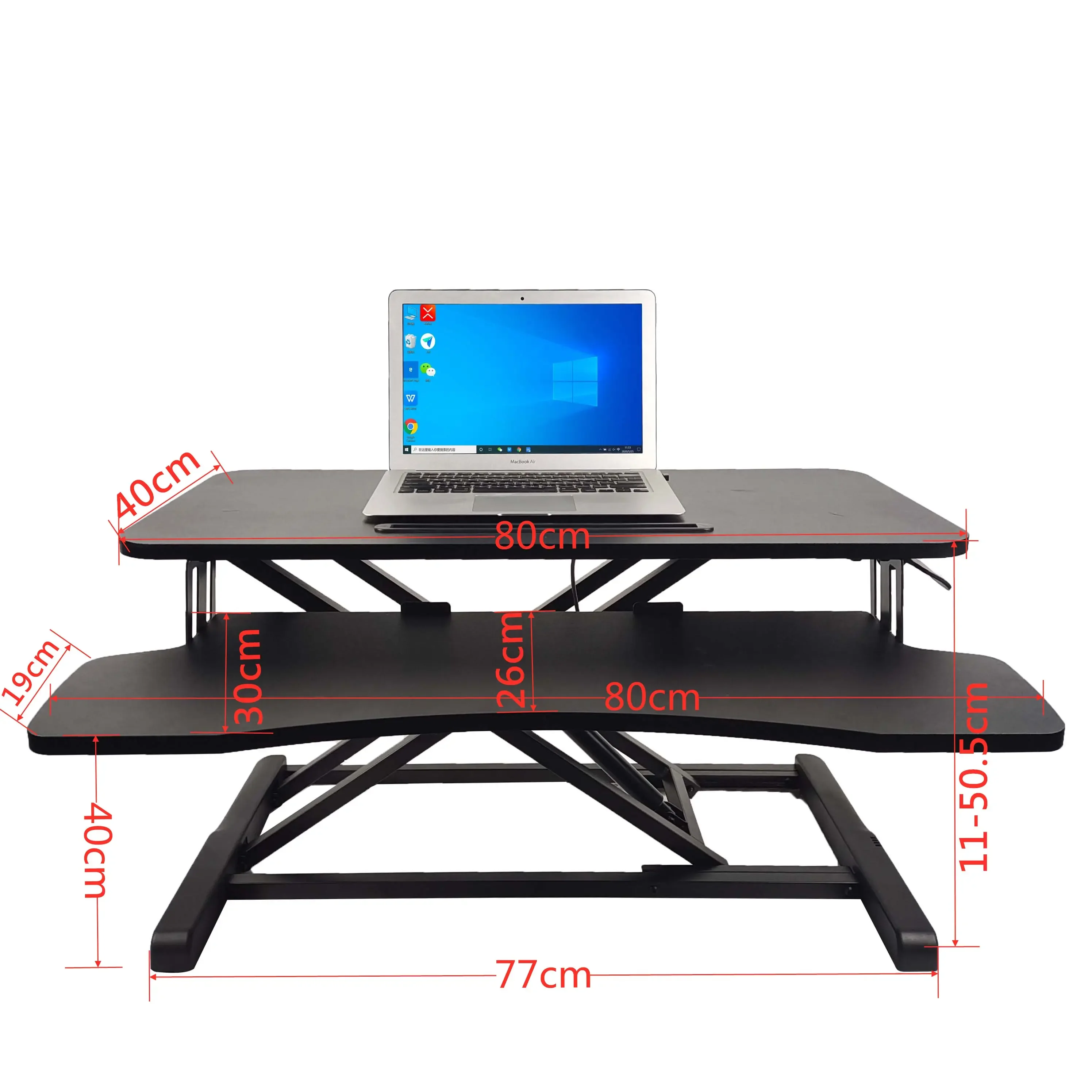 Foldable Height Adjustable standing desk on desktop, PM-XY01X
