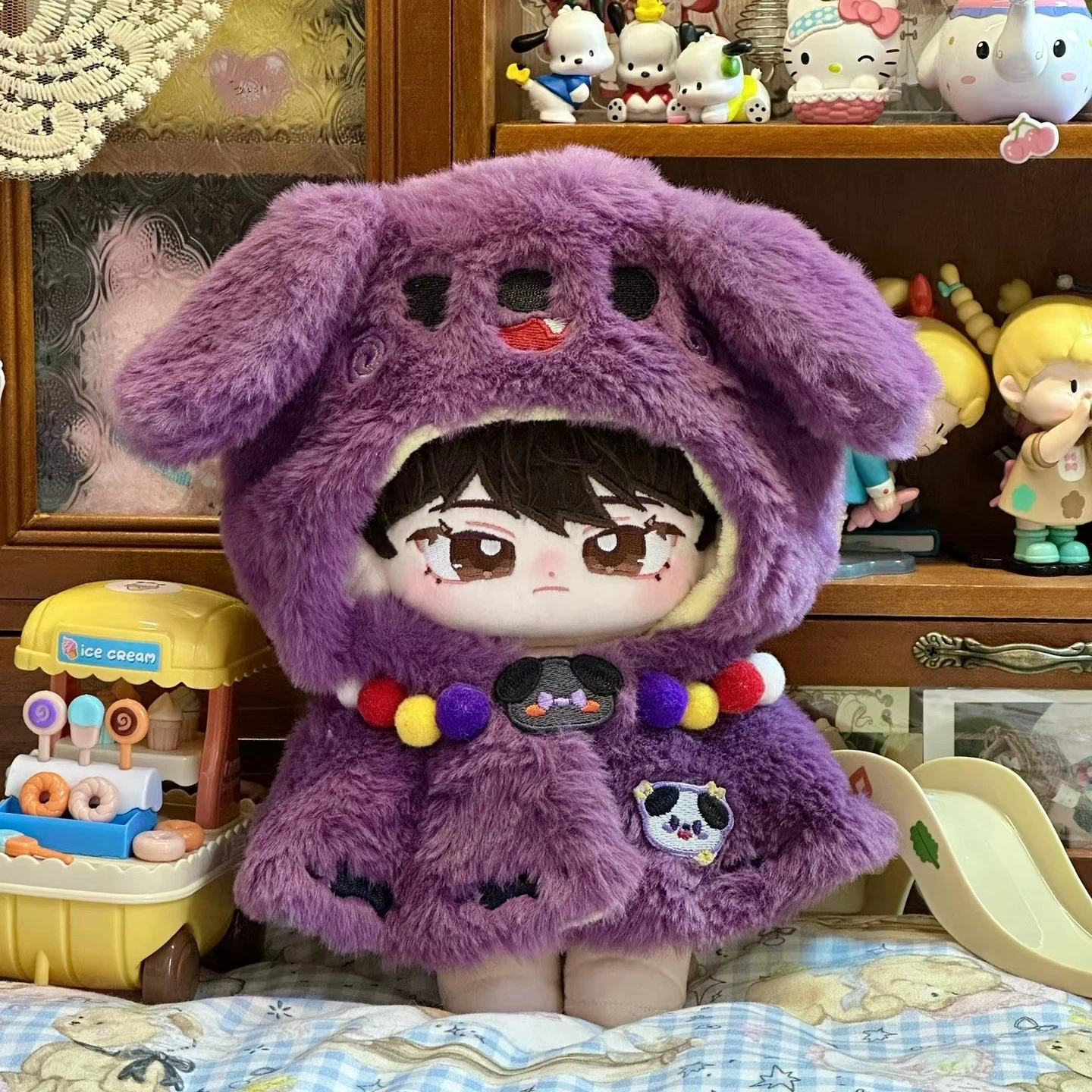 Low MOQ custom 10cm 20cm 30cm kpop doll manufacturers custom outfit cloth and accessories key chian soft toy dolls