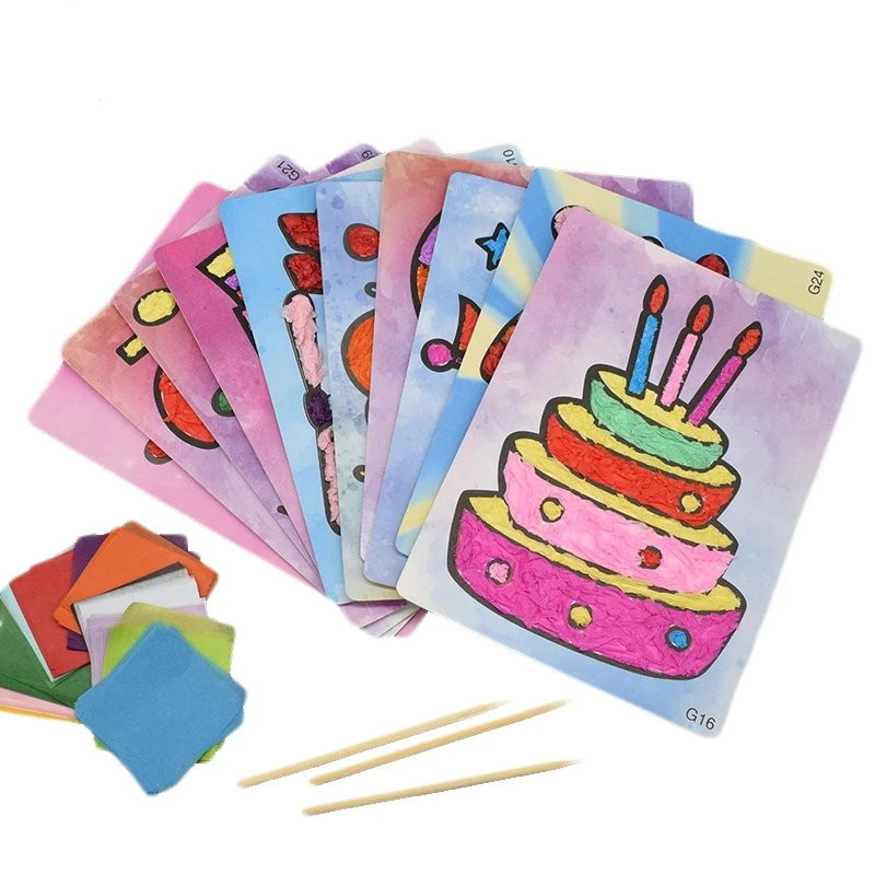 Custom DIY Crafts Toys For Children Kindergarten Handicraft Felt Paper Cake Handwork Arts Kids Toy Gift