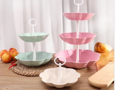 Cake Dessert Rack Plates Multi Layer Plastic Three-tier Fruit Tray  Dessert Tray Snack Candy Tray
