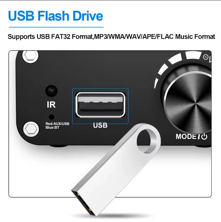 XTUGA AC06 Home Theater System Digital Audio Amp 2.0 Stereo HIFI Fever Grade Bluetooth 5.3 Computer Desktop Digital Amplifier