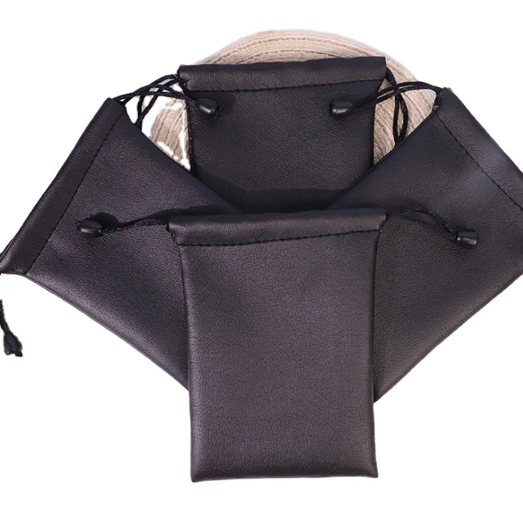 Custom print storage gift jewelry bag pu leather jewelry pouch packaging pouch manufacturer