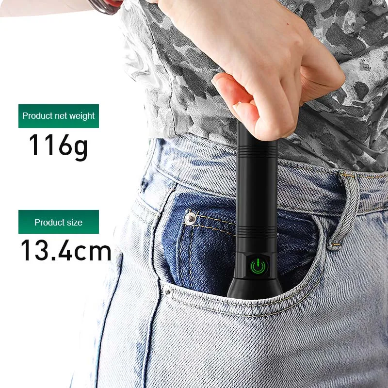 super bright waterproof pocket flashlight rechargeable mini LED flashlight scalable torch lighter