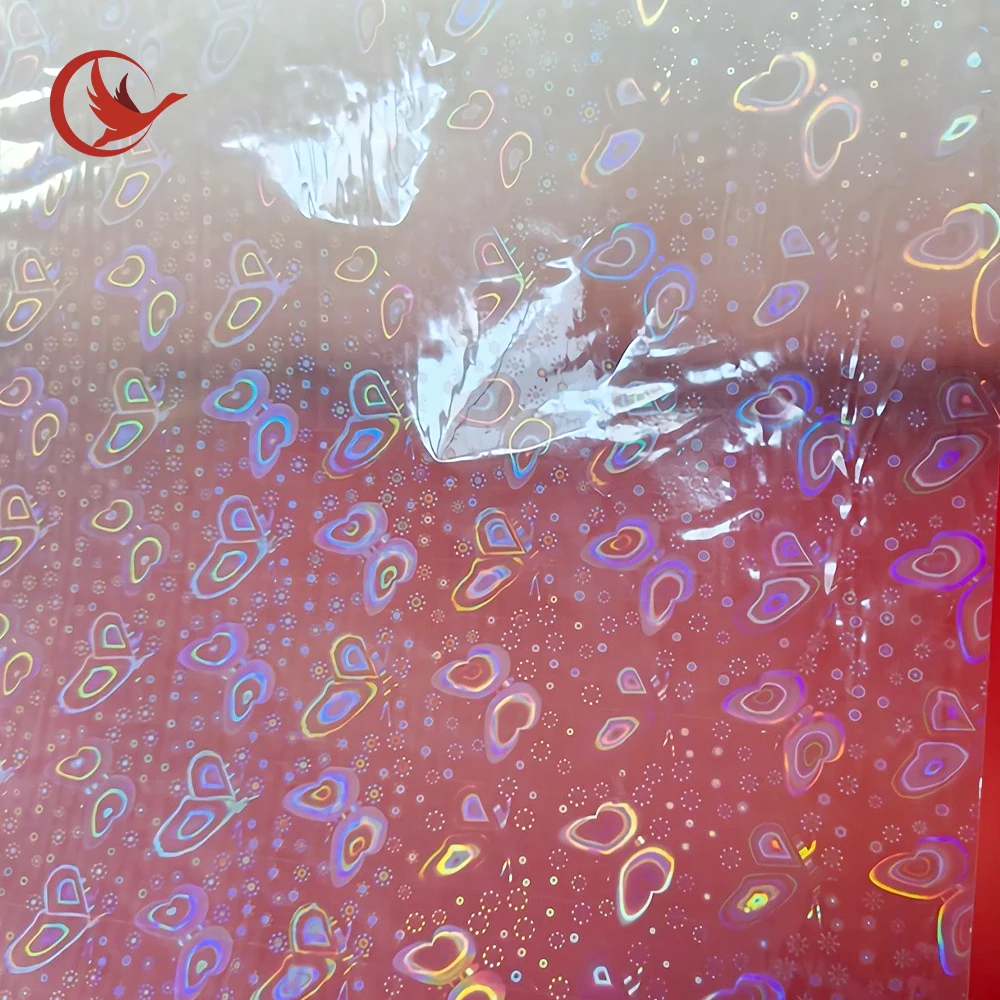 PET holographic transparent hot laminating film self-adhesive holographic cold laminating film laser film