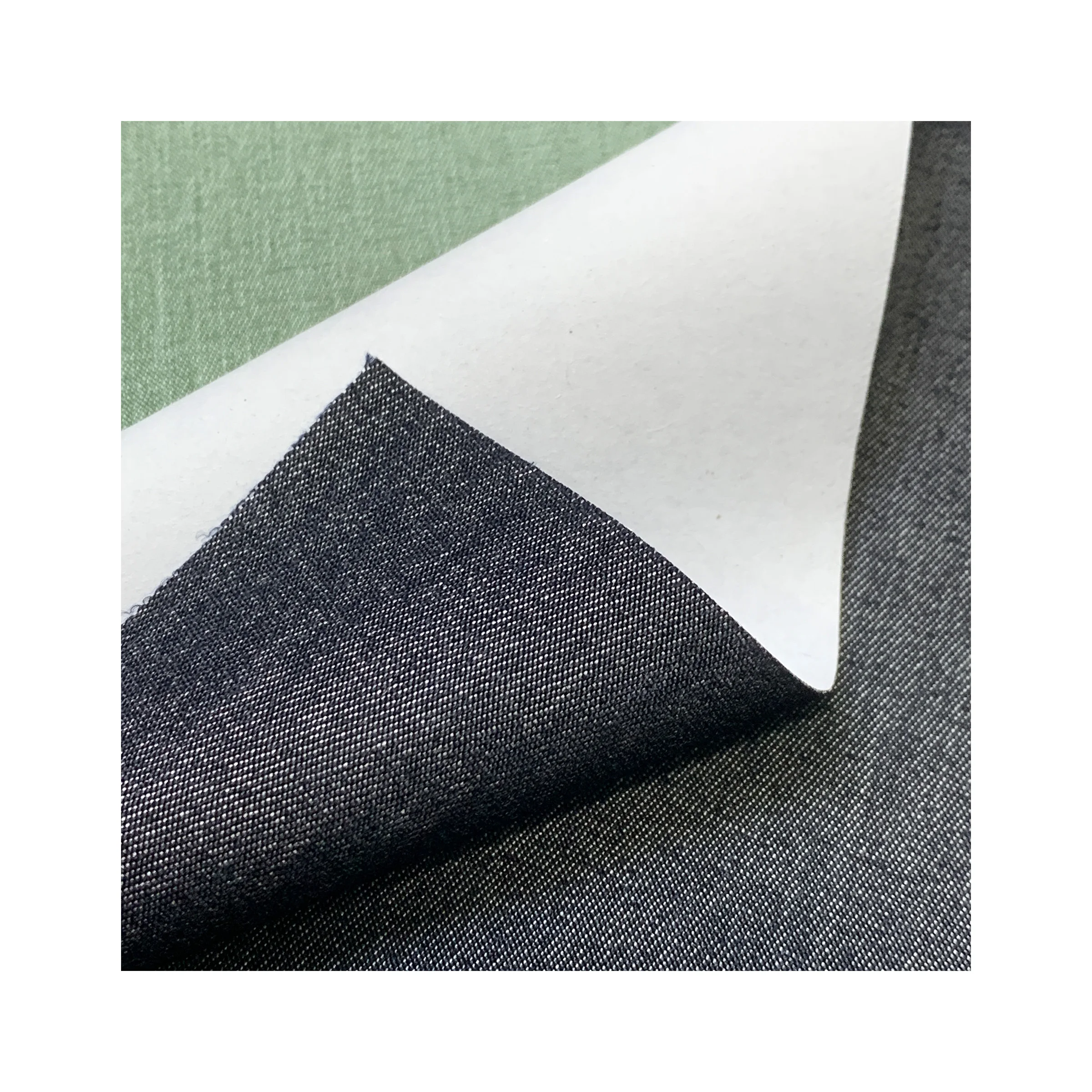 Hand-recycled cotton blue denim (jeans) rag paper notebook cover fabric