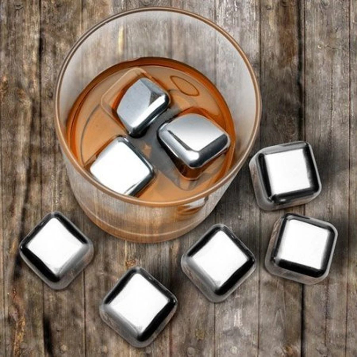 Factory Price Food Grade 304 Stainless Steel Basic Shape Ice Cube High Efficient Chilling Cube For Keep Juice Cold