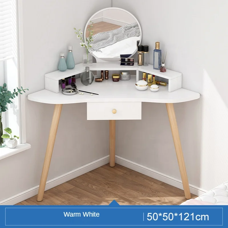 
Nordic corner dressing table bedroom modern minimalist small apartment dressing table multi-function dressing table storage 