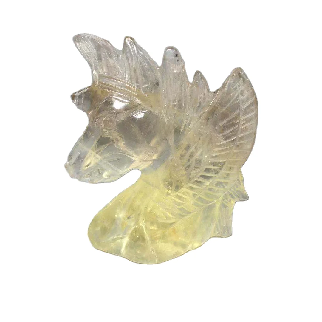 Crystal Carvings Natural Crystal Carved Animals Citrine Unicorn For Healing Gift YHM