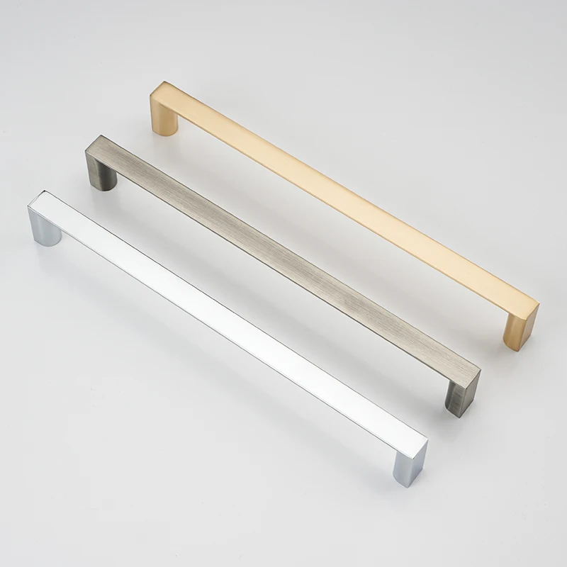 Zinc Alloy 256mm Brushed Brass Furniture Cabinet Long Handles