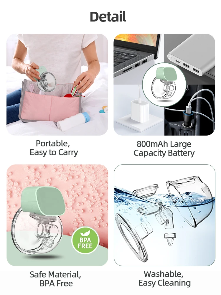 Mom Cozy Breast Pump Portable Wearable Milk Extractor De Lech Maternity Single Hands-free 180ml CE Wearable Electric Breast Pump