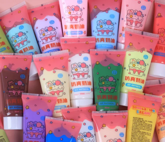 cartoon toy 50g Simulated cream glue diy kit handmade material for pencil Hairpin phone case sticker kid play charm creativity