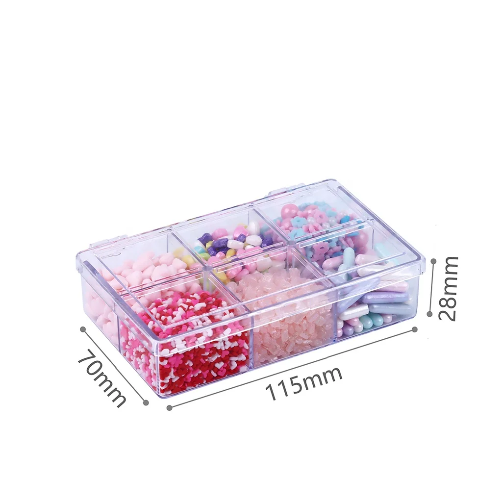 6 in 1 square box matt macaron colors sugar cake sprinkles edible cake decoration manufacturers for cake bakery decoration