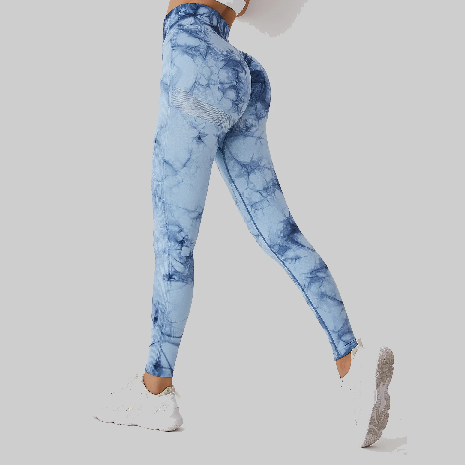 Seamless Fitness Scrunch Butt Leggings For Women Custom Logo Yoga Leggings Gym Wear Marble Tie Dye leggings Workout Tights