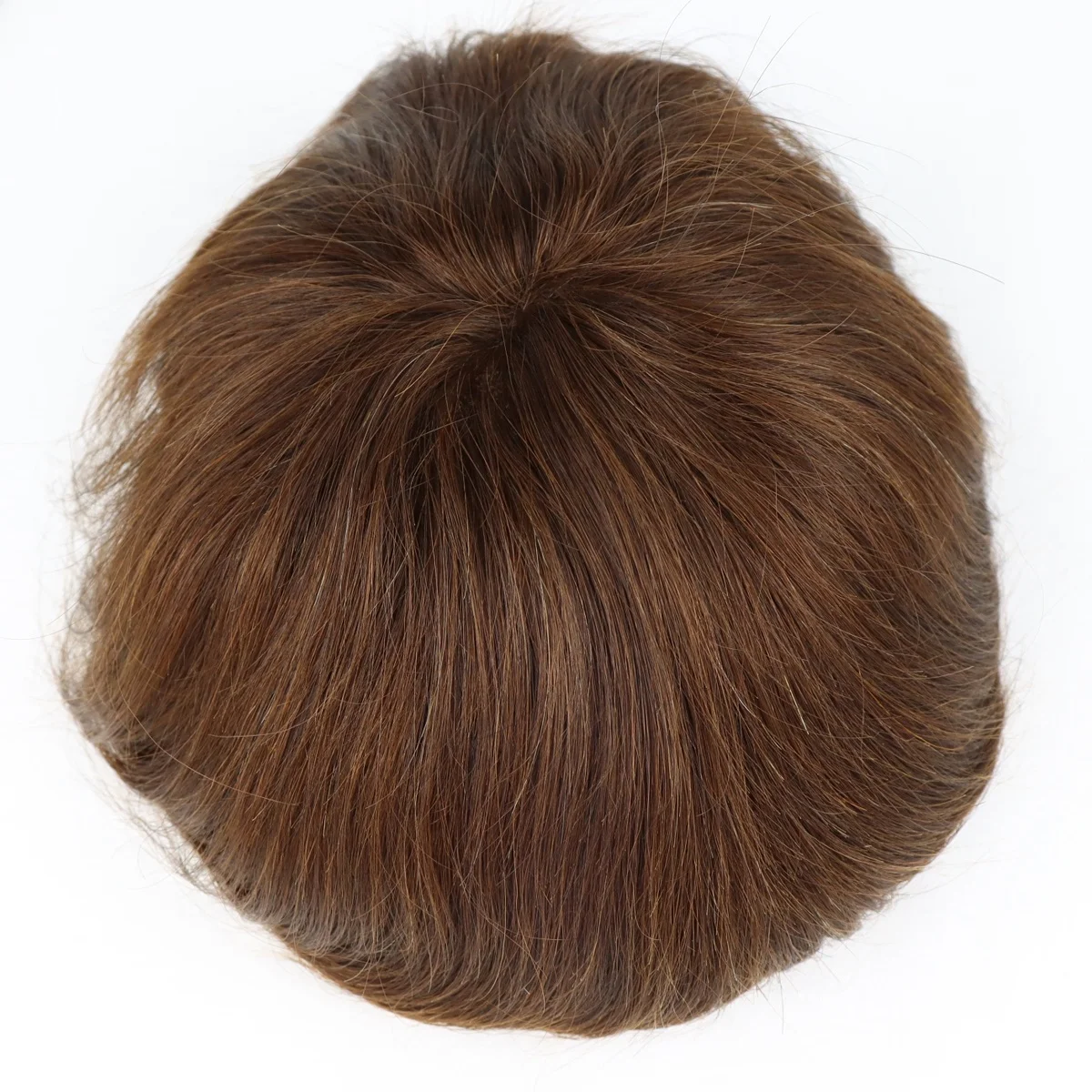 Australia Men Toupee Double Lace With Pu Around Brown Color 100% Indian Human Hair Replacement System Glue Wigs For Men Toupee
