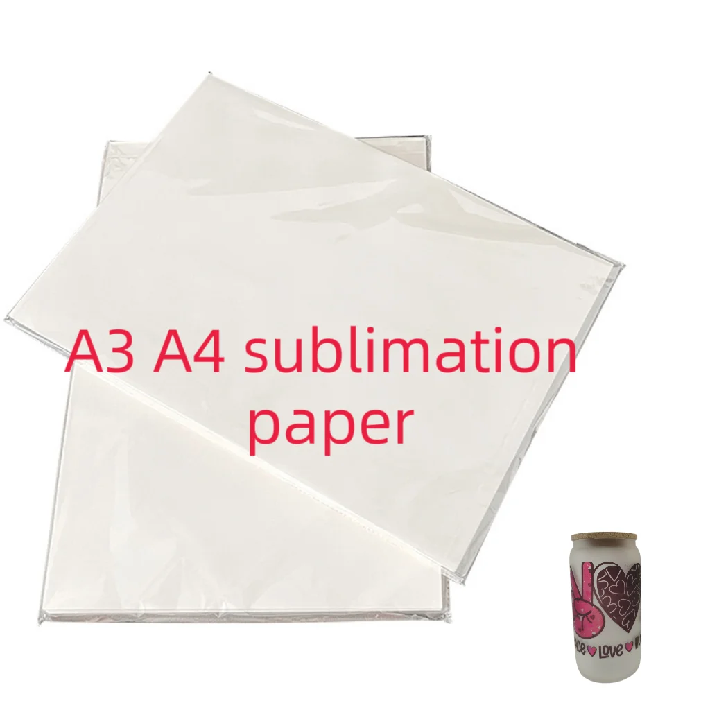 Wholesale 125gsm A3 A4 fast dry sublimation paper 100 sheets pack light/dark inkjet Heat transfer paper for t shirts and mug