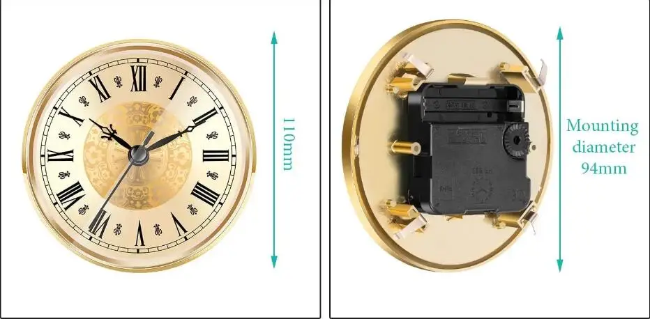 Moon Phase Clock / Lunar Clock / Moon Clock Dia.90mm (3 1/2 inches) with aluminum bezel and acrylic lens Model ASHMNFT-CR