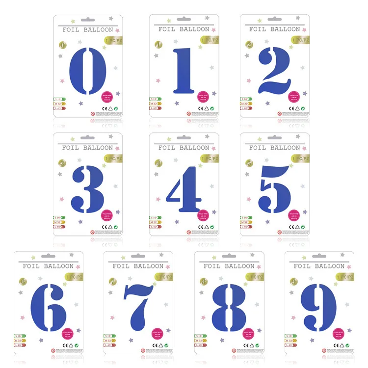 40 inch number 2023 Individual Package Multiple colors are available Single card packing number foil balloon wholesale