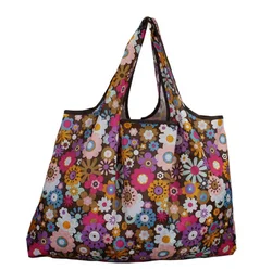 Foldable eco friendly reusable waterproof nylon polyester  shopping grocery bags for shopping