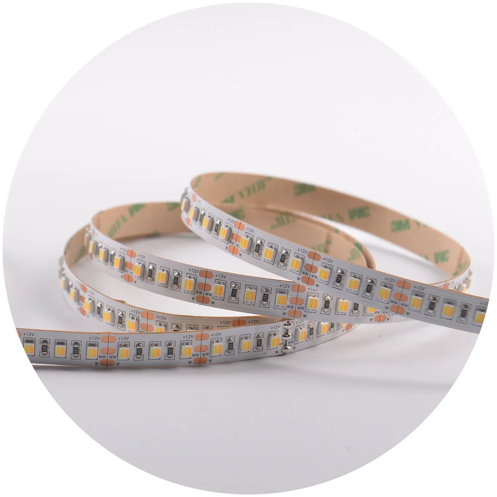 flexible dural color 2700-6500K 2in1 smd2835 120leds/m DC12V DC24V led strip cct for cabinet light