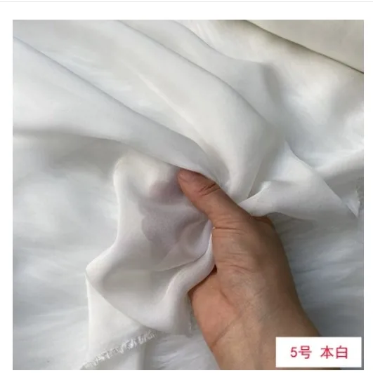 French White Color Chiffon Silk Fabric 8mm 100% Pure Mulberry Silk for Painting