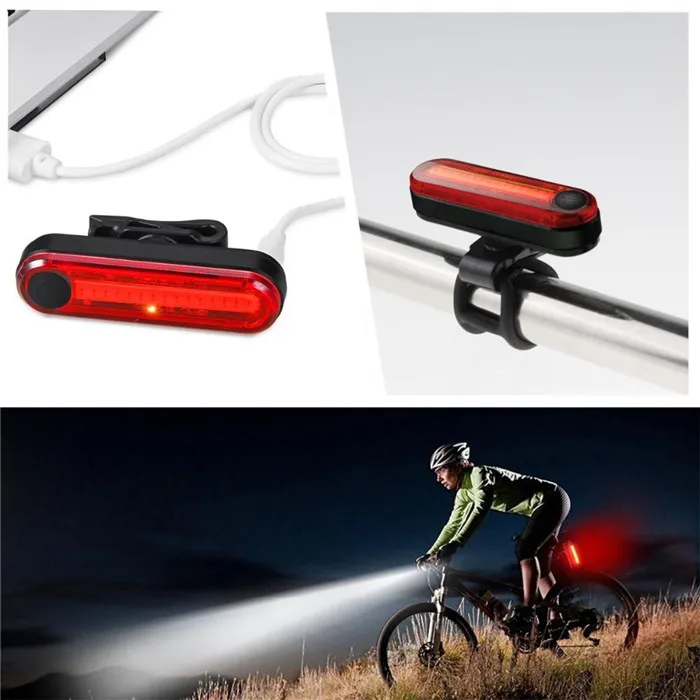 Hot Sales USB Rechargeable Bike rear light COB LED 6 Modes Red Bicycle Taillight for night riding