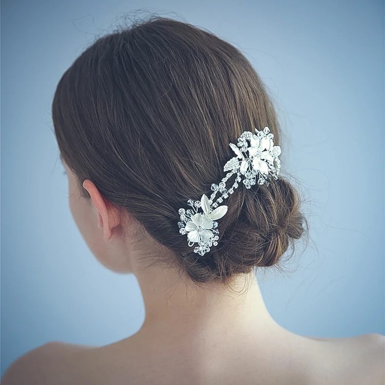 3 in 1Handmade Crystal Rhinestone Bridal Wedding Hair Comb