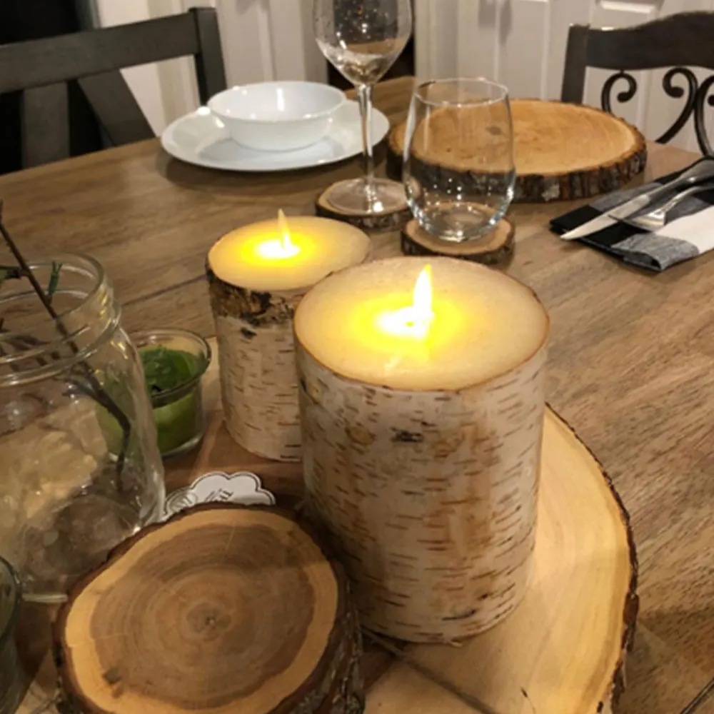 Hot sale wholesale Rustic DIY Natural Round Wooden Pine Tree Slices For Wedding Table Centerpiece