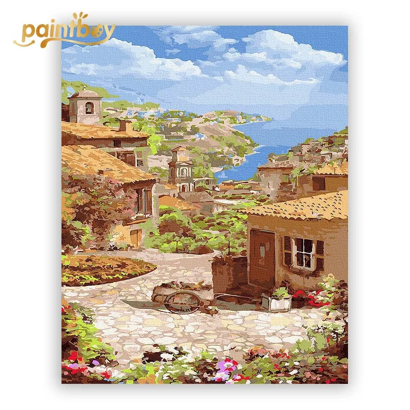 Diy wholesale beautiful painting by numbers handmade gifts decorated houses painting by number