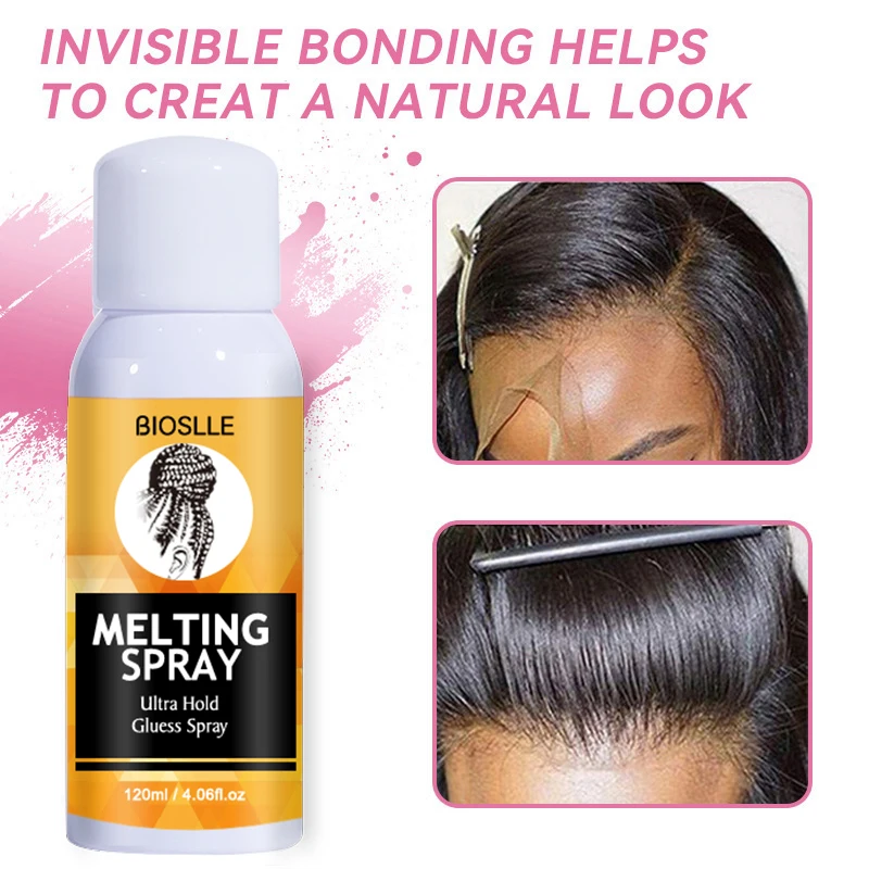 BIOSLLE Fast Drying Hair Liquid Adhesive Extreme Hold Glueless Bond for Tape Frontal Wig System Daily Wearer Lace Melting Spray