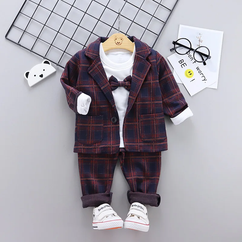 Kids Clothes Baby Boys Clothing Set Toddler Boy Clothes Outfit Summer Autumn Baby Boy Suit Wedding Birthday Party Dresses 3pcs
