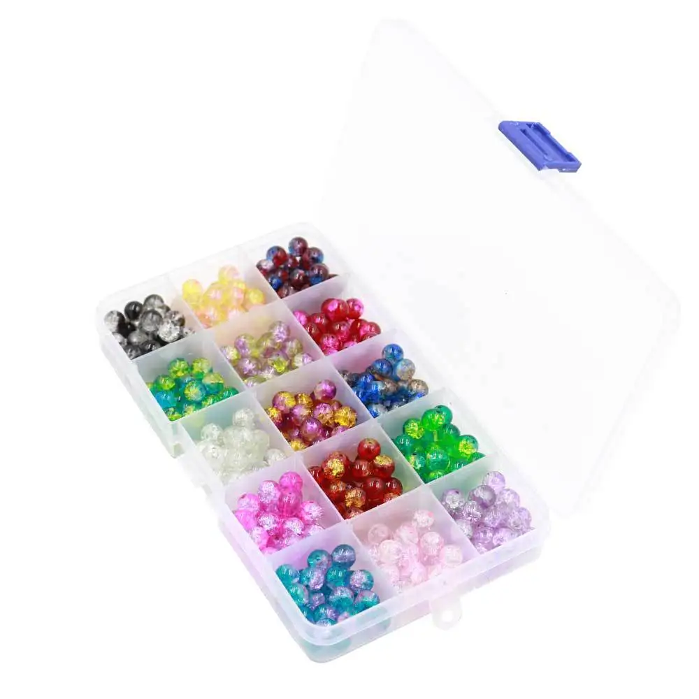 Wholesale  375pcs/Box DIY Making Sports 8mm Ball Round Glass Beads For Jewelry Findings Accessories Bracelet Making