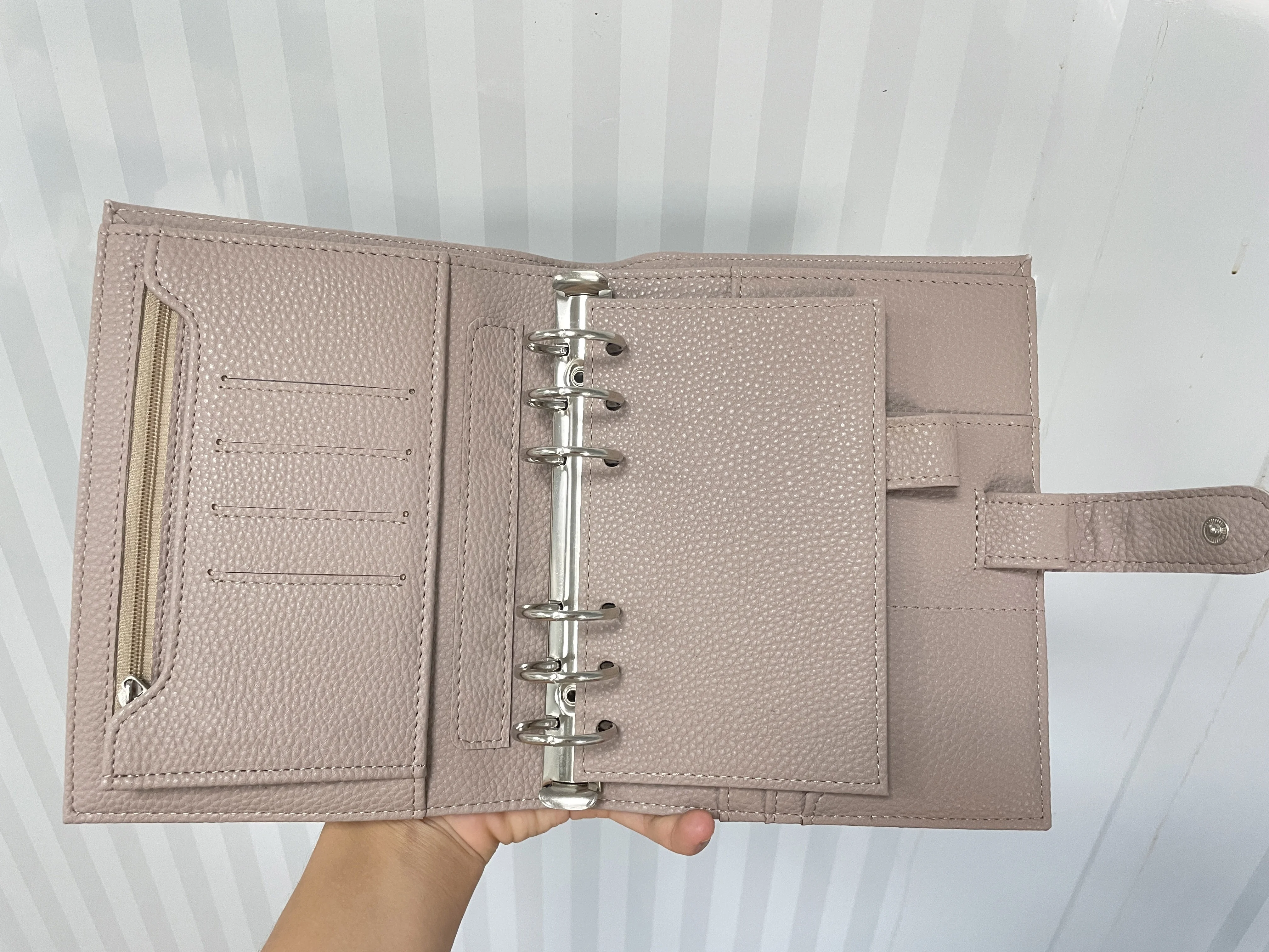 Leather Planner Manufacturing A5 Vegan Leather 6 Ring Planner Cover Luxury Agenda Custom Binder Planner German