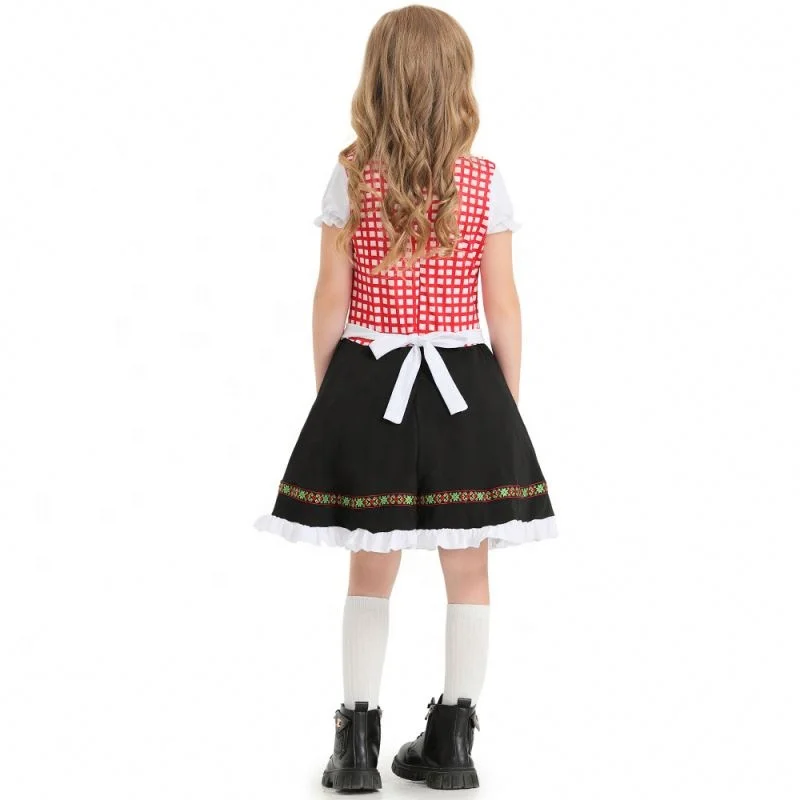 Kids oktoberfest costume german bavarian beer festival clothes children girls cosplay halloween carnival performance party dress