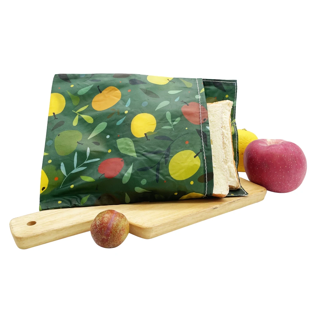 Reusable Kitchen Food Fresh-keeping Storage Beeswax Food Wrap Bag Eco Friendly Reusable Portable Plastic-Free Food Storage Bag