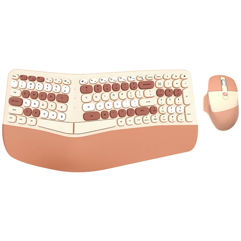 Необычный эргономичный дизайн набор клавиатуры и мыши беспроводная клавиатура 2 4G мышь для офисной