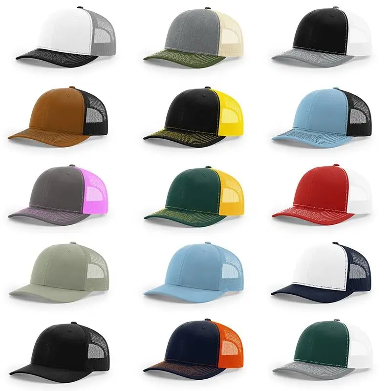 Gorras De Camionero High Quality Wholesale blank Mesh Baseball Cap 6 Panel Richardson 112  Custom plain Trucker Caps Hats