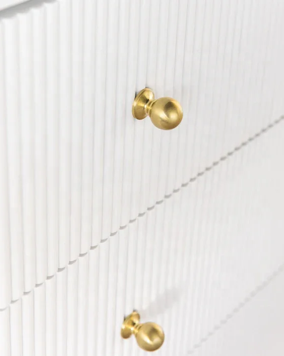 High quality bedroom furniture french contemporary solid oak white 6-drawer Dresser