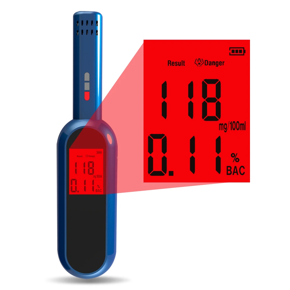 Drive Safety Breath Alcohol Tester Meter Personal Breathalyzer, Professional Digital LCD Display Alcohol Breath Test