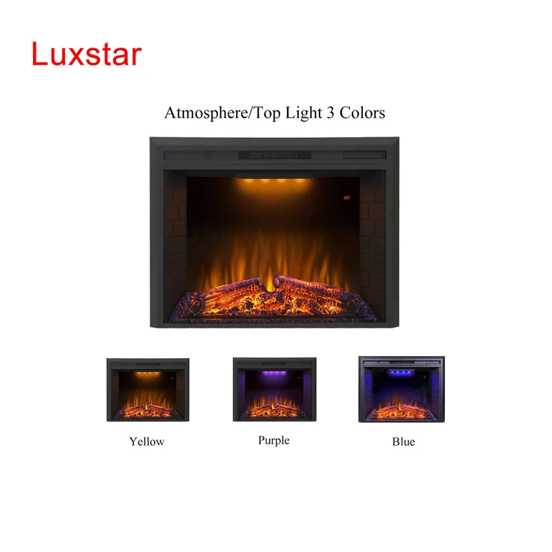 Black Electric Fireplace Insert,Fireplace Heaters with heater and Sound for indoor.