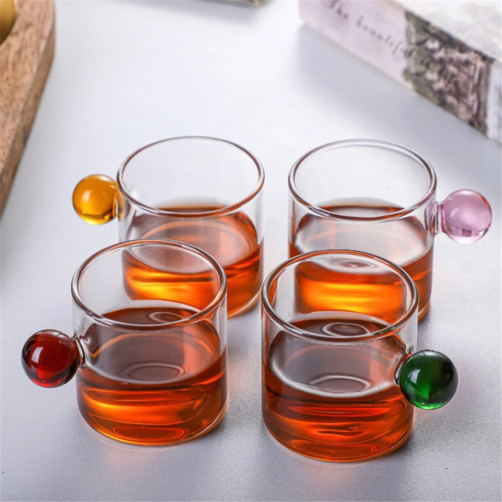 120ML Wholesale Factory Creative Design Home Drinking Luxury Glassware With ball Handle