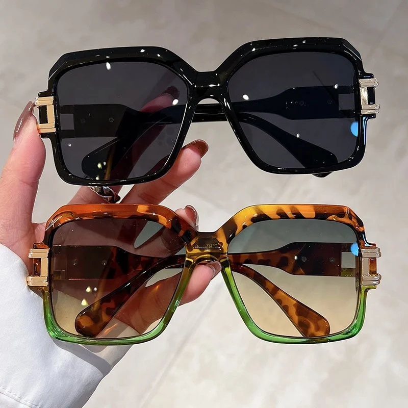 Lvcong Luxury Men High Quality New Fashion Polarized Sunglasses Big Frame Retro Square Polarized Sun Glasses Lens For Unisex