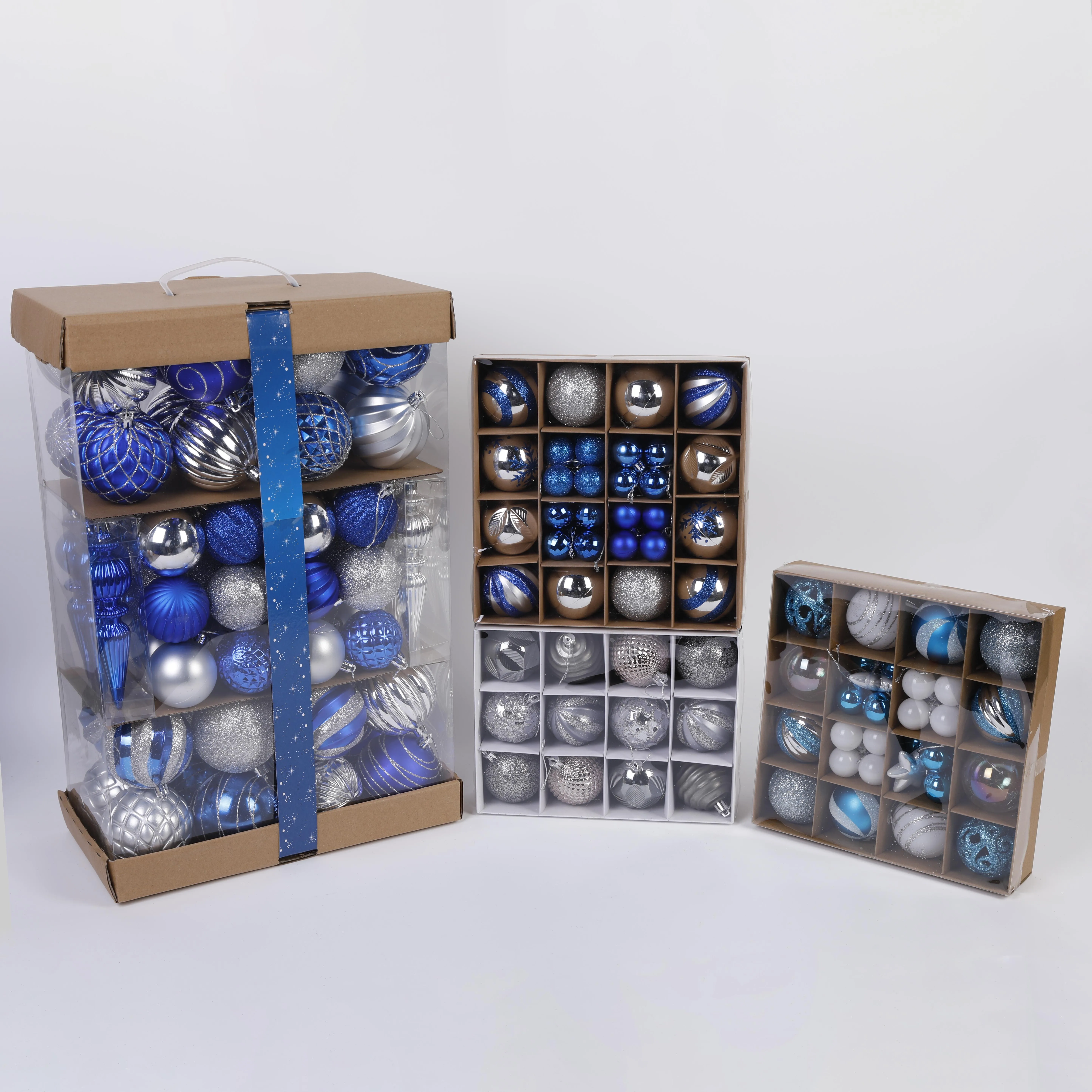 Wholesale 2022 blue silver Christmas tree decoration ornaments Christmas ball for Xmas Tree Holiday Wreath Garland Decor