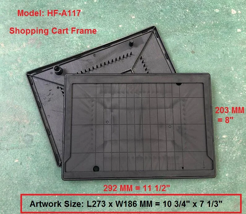 MOQ 100 units 11 x 8 Inches Supermarket Cart Advertisement Snap Sign Holder Frames, Push Cart Advertising Sign Holders