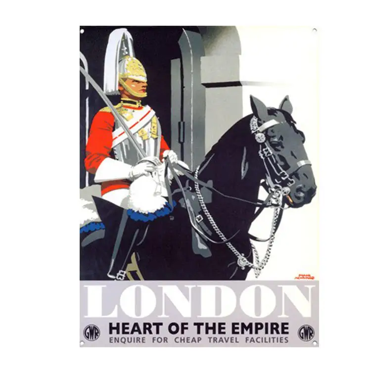 Hot Sale Custom Decorative offset printing antique metal tin sign retro vintage gardening plate