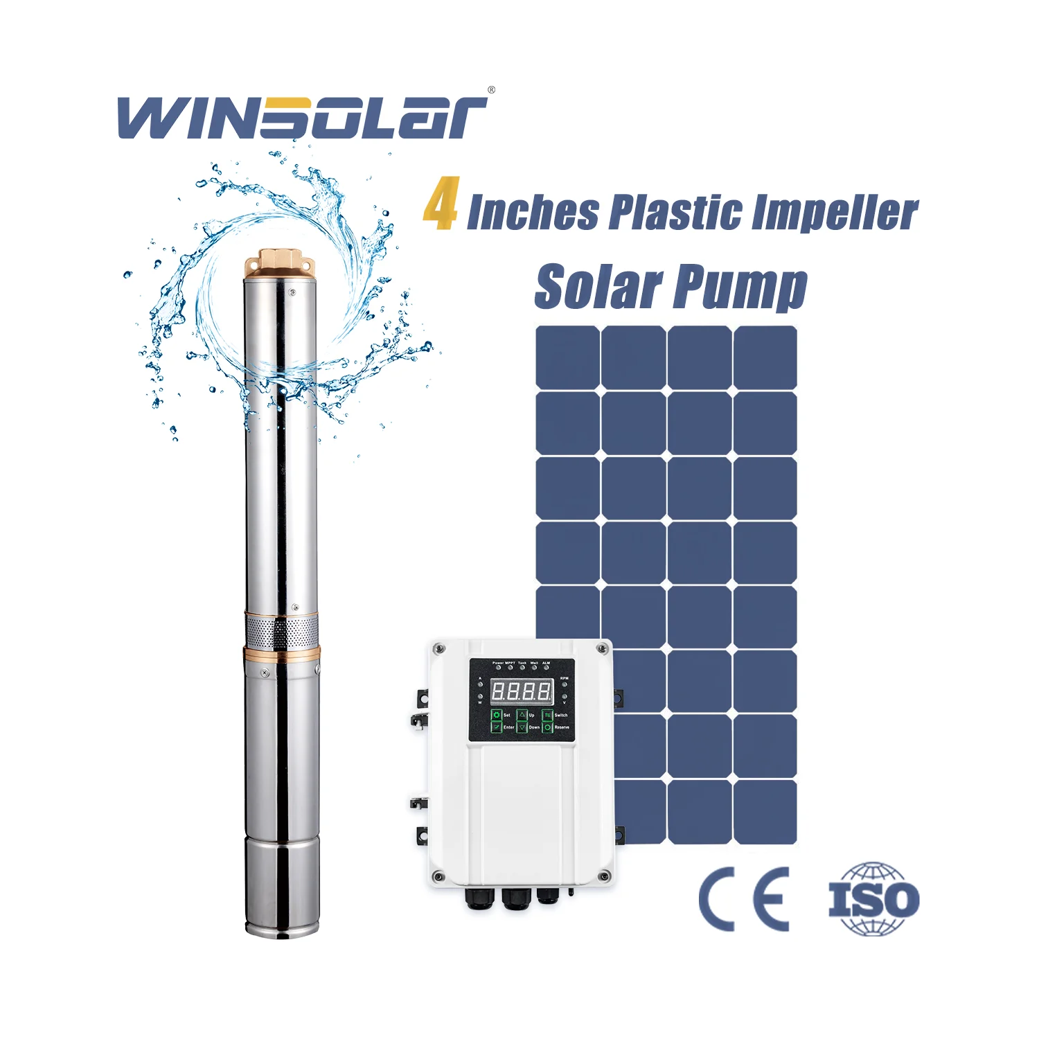 WINSOLAR 4-дюймовые пластиковые крыльчатки DC погружные солнечные насосы для орошения от китайского производителя